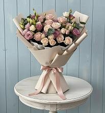 Букет цветов из:  Розы и Лизиантусы в Подлесном