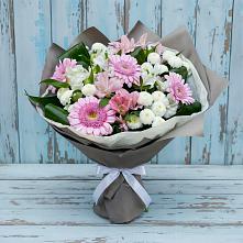 Букет цветов из:  Герберы, Альстромерии и Хризантемы в Подлесном