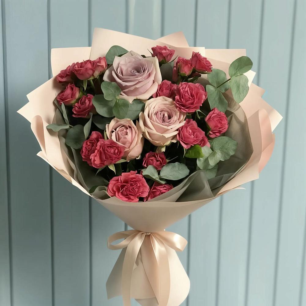 Букет цветов из: Гвоздики и Розы в Подлесном