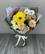 Букет цветов из:  Розы, Герберы и Хризантемы #REPLACE_PRED# Подлесном