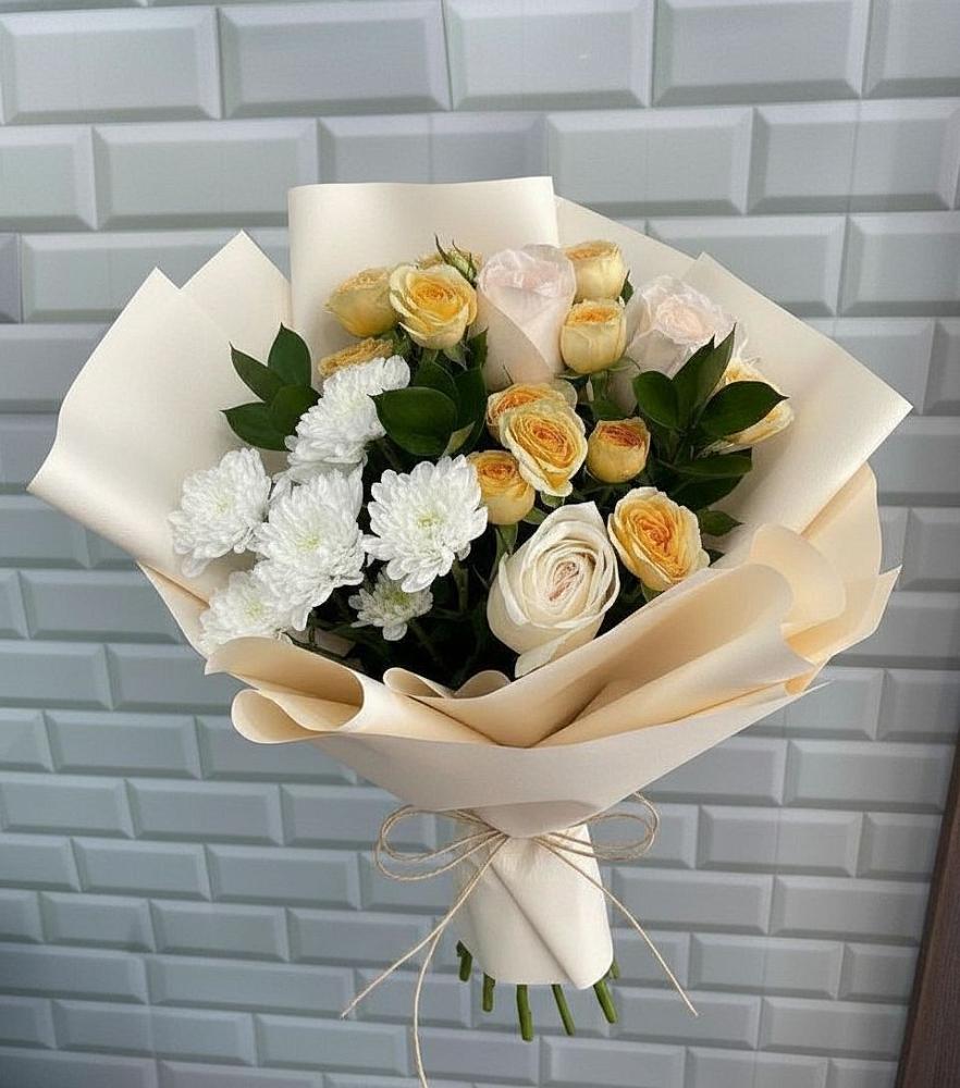 Букет цветов из: Розы и Хризантемы в Подлесном