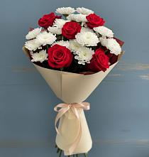 Букет цветов из:  Розы и Хризантемы в Подлесном