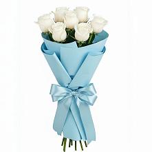 Букет 7 белых роз Проуд в Подлесном