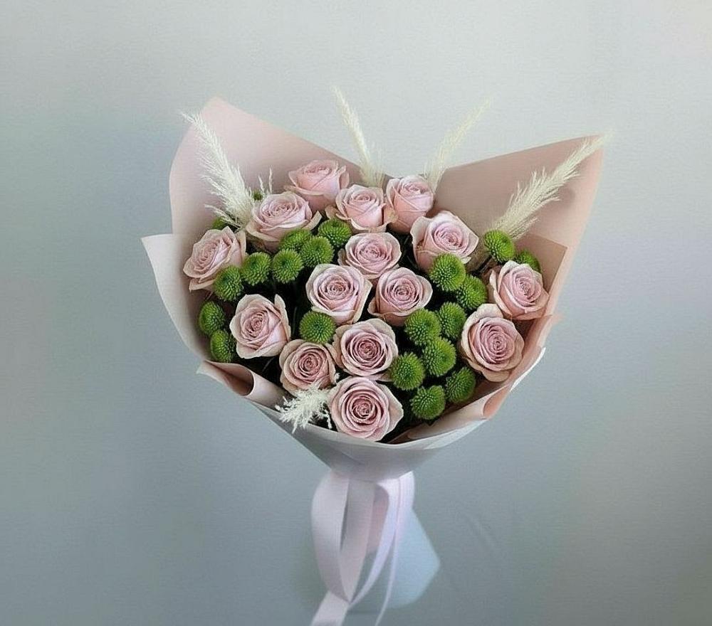 Букет цветов из: Розы и Хризантемы в Подлесном