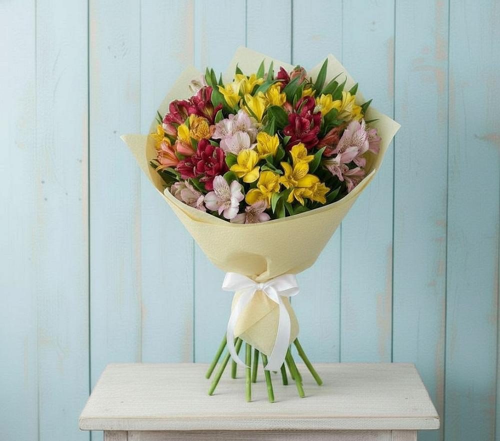 Букет цветов из: Альстромерии в Подлесном