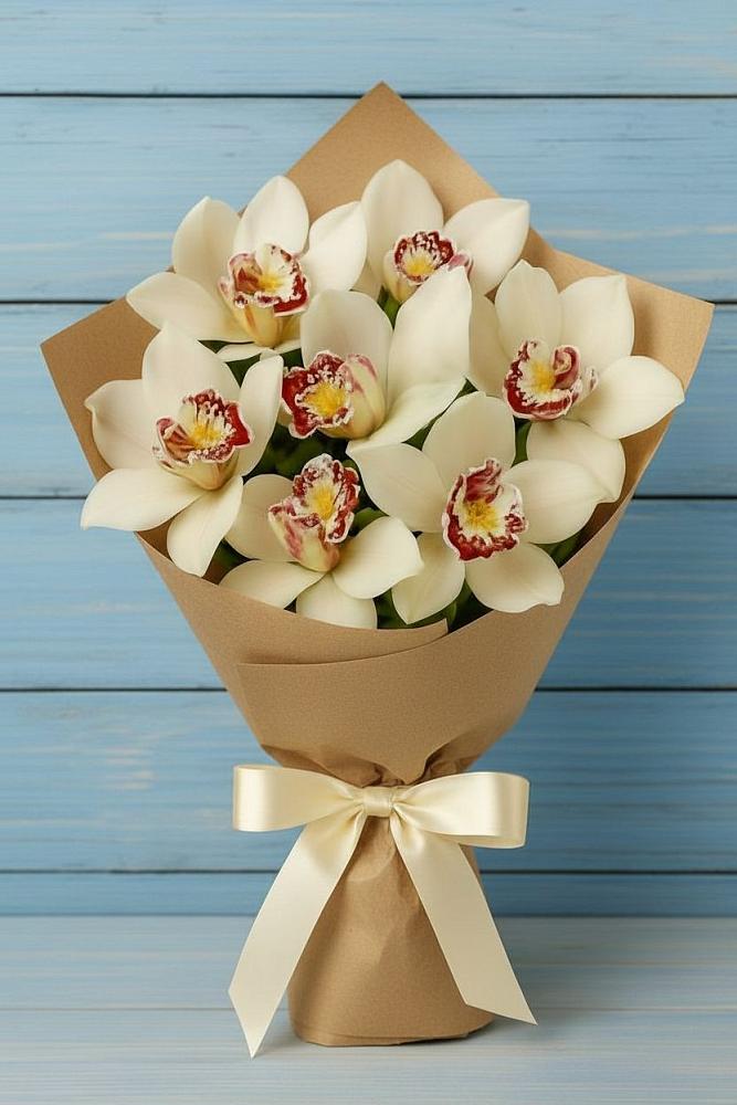 Букет цветов из: Орхидеи и Розы в Подлесном